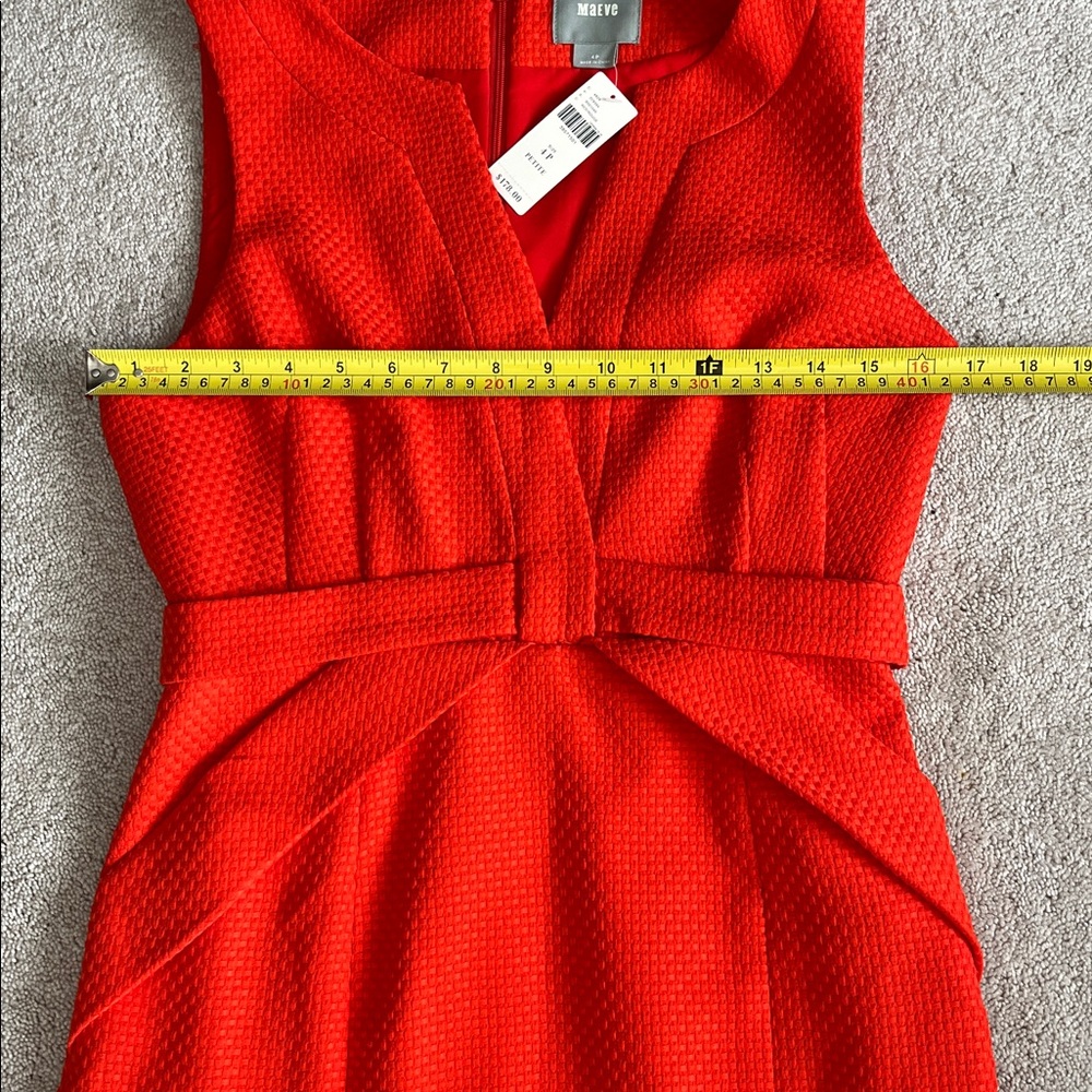 NWT Anthropologie Cross Front Sheath Dress Red Sz4 Petite Mini Host Pick twice - Picture 10 of 12
